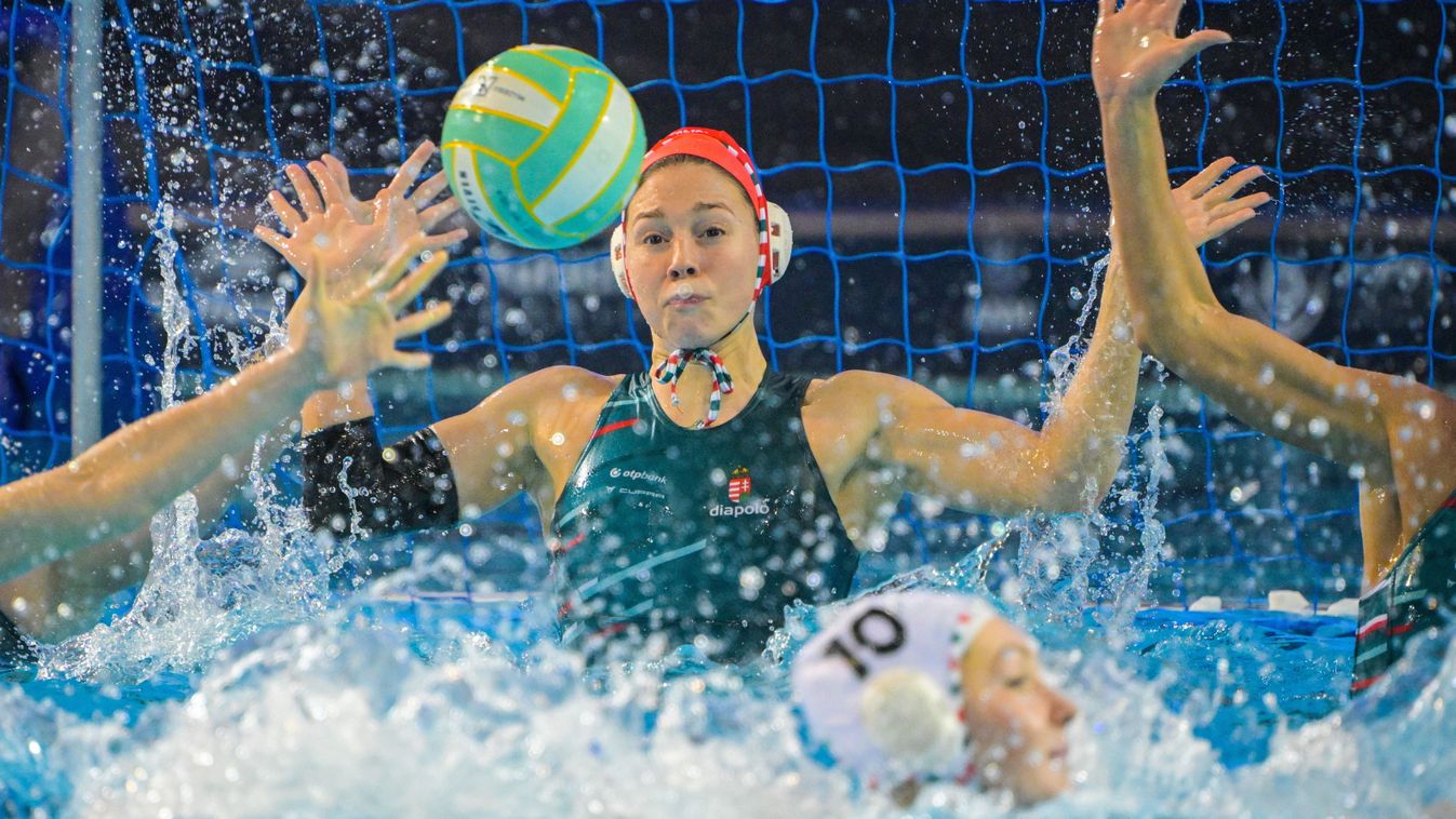 női vízilabda-válogatott
Funchal, 2026. január 27.
Golopencza Szonja kapus a női vízilabda Európa-bajnokság B csoportjának második fordulójában játszott Magyarország - Románia mérkőzésen a funchali Olimpiai Uszodakomplexumban 2026. január 27-én.
MTI/Szige