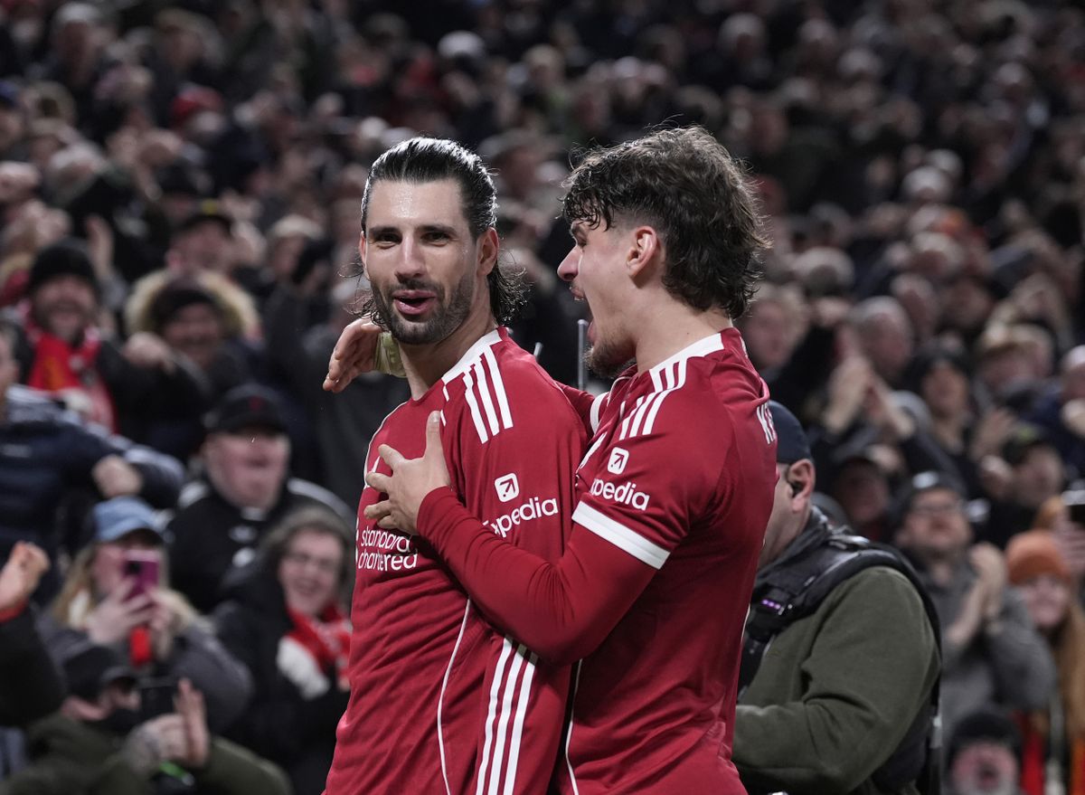 Kerkez Milos (jobbra) is elképedt Szoboszlai Dominik gólja láttán