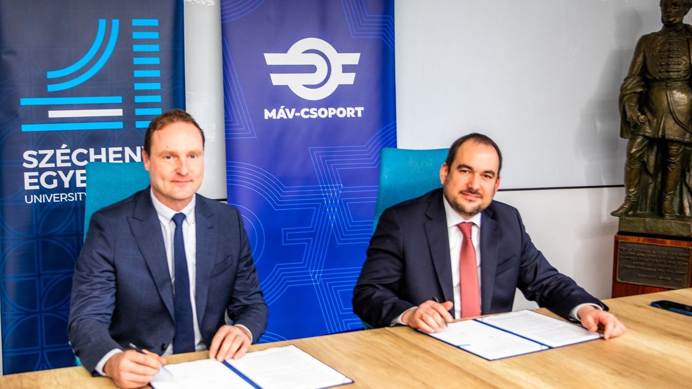 A megállapodást dr. Filep Bálint, a Széchenyi István Egyetem elnöke és Hegyi Zsolt, a MÁV Zrt. vezérigazgatója írta alá

MÁV Zrt.