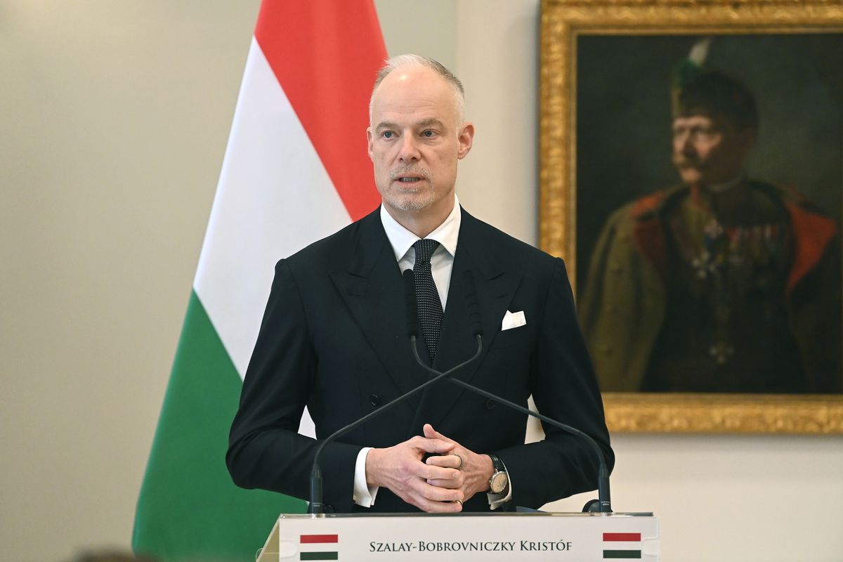 Budapest, 2026. február 23.
Szalay-Bobrovniczky Kristóf honvédelmi miniszter a Pirro Vengu albán védelmi miniszterrel tartott közös sajtótájékoztatón a Honvédelmi Minisztériumban 2026. február 23-án.
MTI/Soós Lajos
