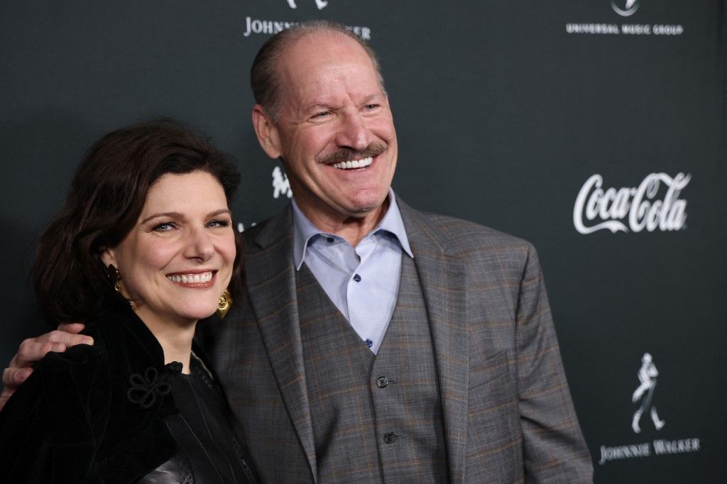 US american football coach Bill Cowher and his wife Veronica Stigeler attend Universal Music Group's Grammy after party at Nya Studios West in Los Angeles on February 1, 2026. (Photo by Michael Tran / AFP)