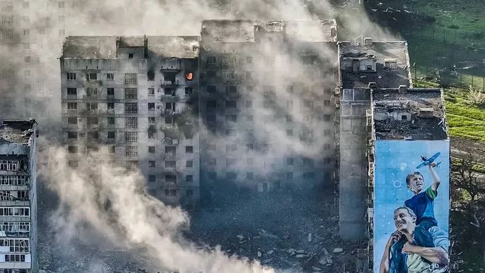 Bakhmut lerombolt épületei