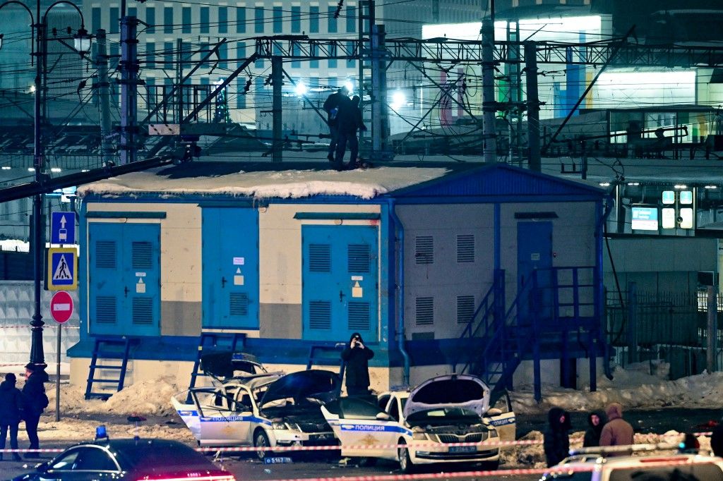 Február 23-án késő este robbanás történt Moszkvában (Fotó: AFP)