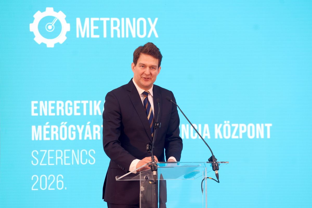 Szerencs, 2026. február 26.György László gazdasági stratégiákért felelős kormánybiztos beszédet mond a Metrinox Zrt. új gyártó- és fejlesztőüzemének átadásán Szerencsen 2026. február 26-án.MTI/Vajda János