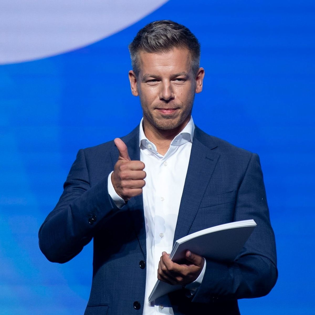 Nagykanizsa, 2025. július 12.
Magyar Péter, a Tisza Párt elnöke a párt kongresszusán a nagykanizsai Kanizsa Arénában 2025. július 12-én.
MTI/Bodnár Boglárka