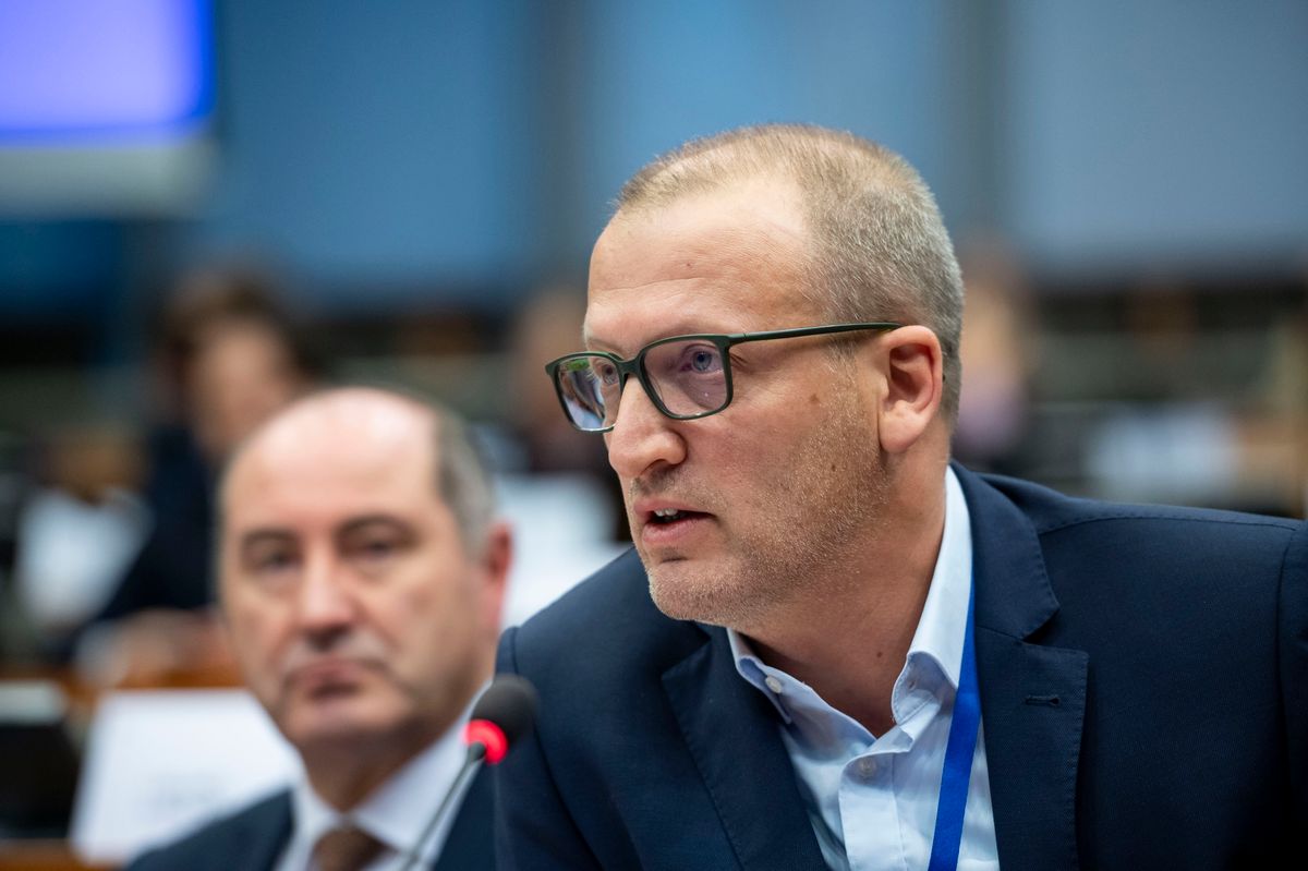 Tarr Zoltán, a Tisza Párt alelnöke és EP-delegációjának vezetője (Fotó: MTI/Bodnár Boglárka)