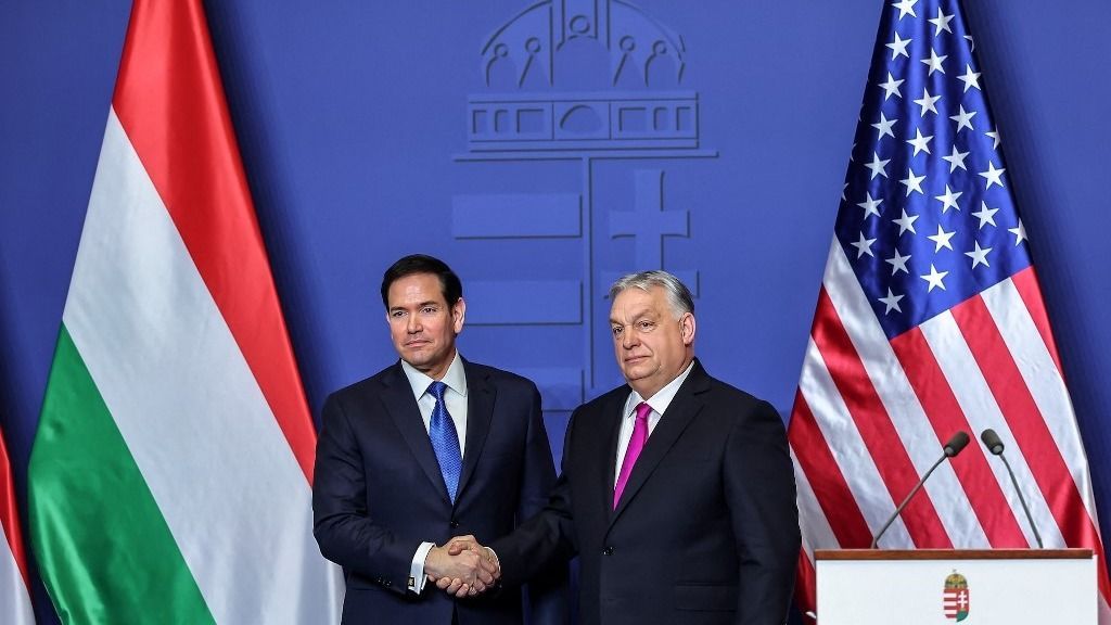 Marco Rubio amerikai külügyminiszter és Orbán Viktor magyar miniszterelnök Budapesten 2026. február 16-án