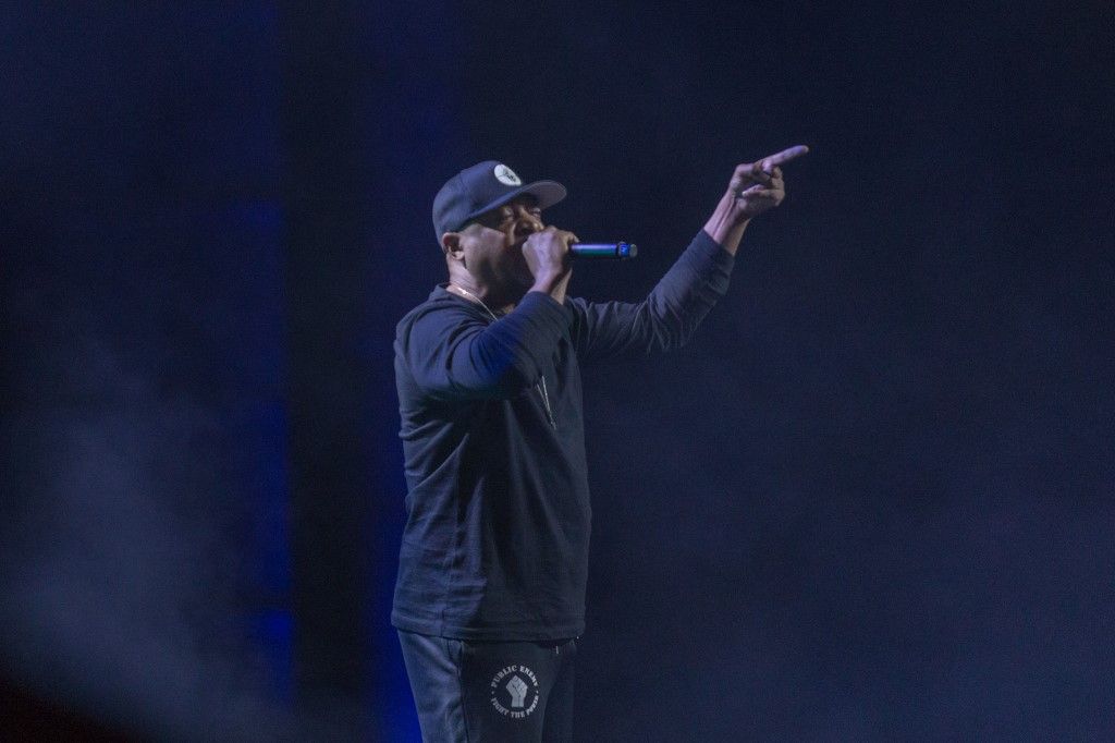 LOS ANGELES, CALIFORNIA, USA - MARCH 01: Chuck D of Public Enemy Radio performs at the Democratic presidential hopeful and Vermont Senator, Bernie Sanders 2020 Los Angeles Rally held at the Los Angeles Convention Center on March 1, 2020 in Los Angeles, California, United States. (Photo by Rudy Torres/Image Press Agency/NurPhoto) (Photo by Image Press Agency / NurPhoto via AFP)