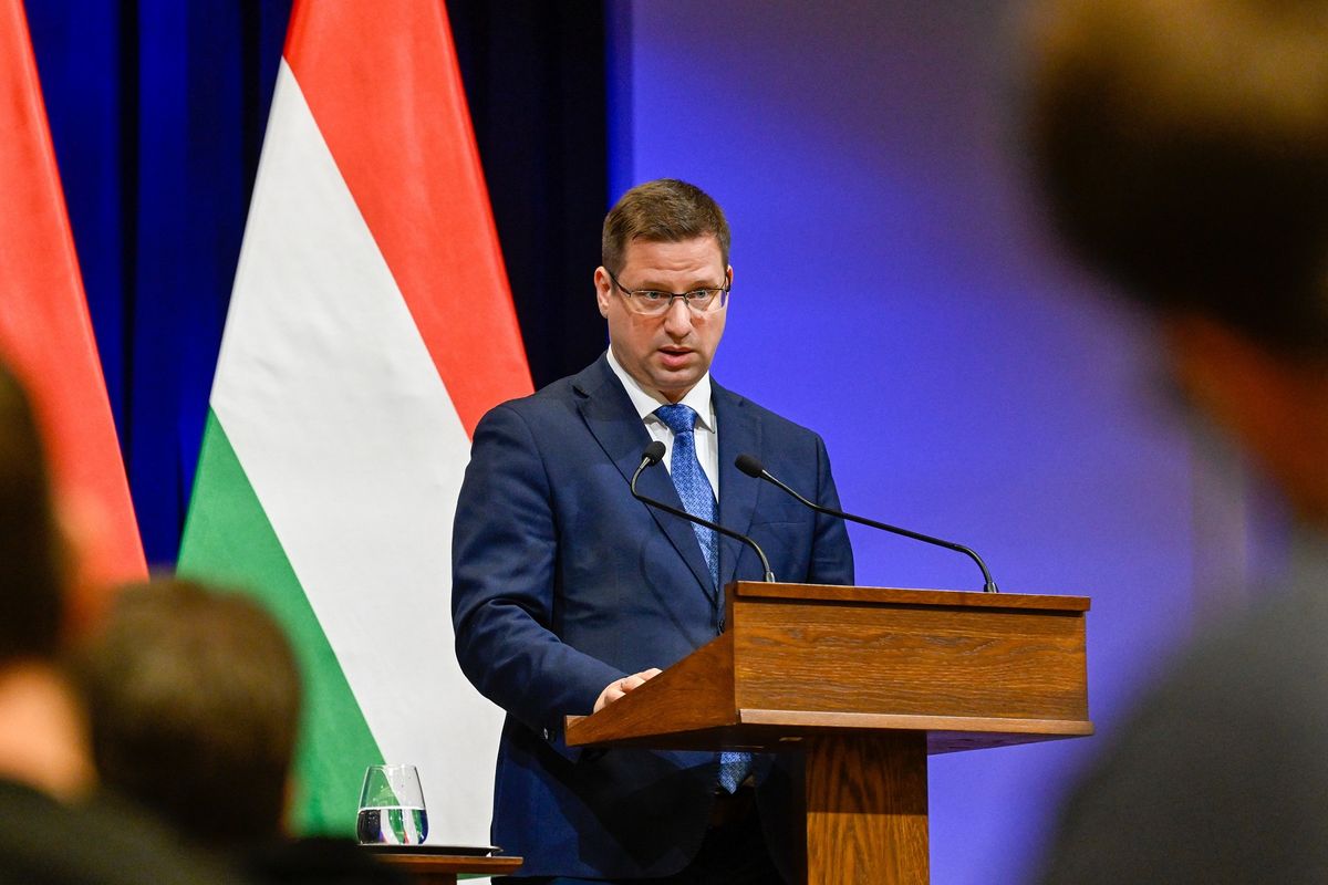 Budapest, 2026. január 22.
Gulyás Gergely, a Miniszterelnökséget vezető miniszter a Kormányinfó sajtótájékoztatón a Karmelita kolostorban 2026. január 22-én.
MTI/Máthé Zoltán