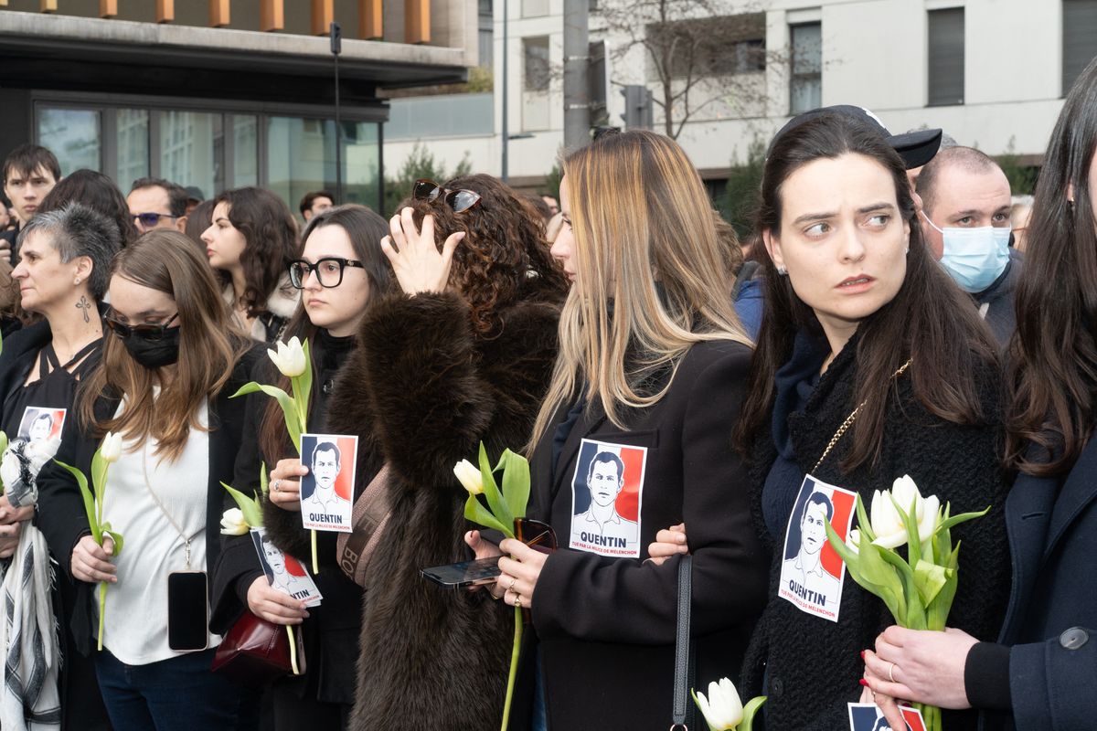 Extreme right demonstration after the death of Quentin in Lyon on Febrary 22, 2026.
Manifestation d extreme droite apres la mort de Quentin a Lyon le 22 fevrier 2026 (Photo by Felice Rosa / Hans Lucas via AFP)
