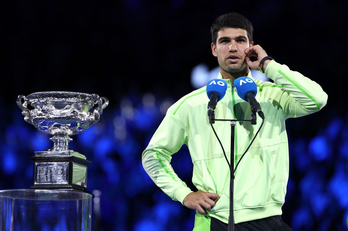 Carlos Alcaraz már az Australian Open győzteseként mondott beszédet a pályán