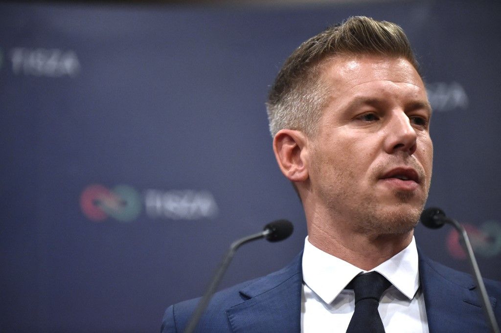 Peter Magyar, leader of the Tisza party, holds a press conference after his campaign opening speech in Budapest, Hungary, as the campaign for the 2026 Hungarian general election kicks off. The event comes as the Tisza Party leads polls, giving current Prime Minister Viktor Orban its strongest challenger in years. (Photo by Balint Szentgallay/NurPhoto) (Photo by Balint Szentgallay / NurPhoto via AFP)