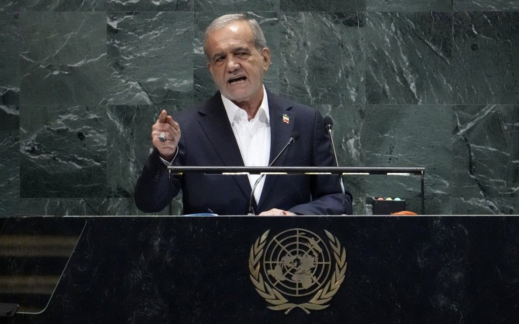 Maszúd Peszeskján iráni elnök Fotó: TIMOTHY A. CLARY / AFP