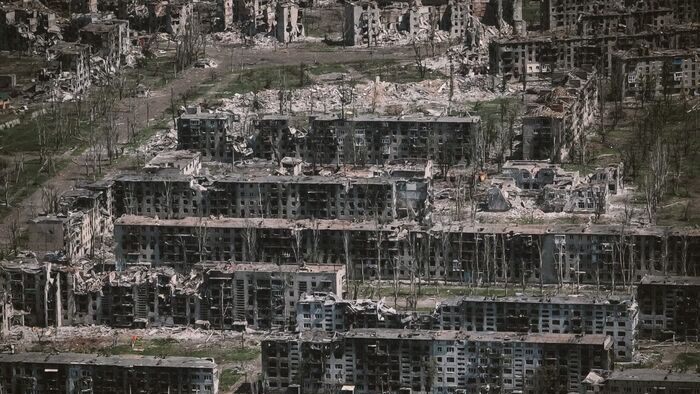 Bakhmut lerombolt épületei