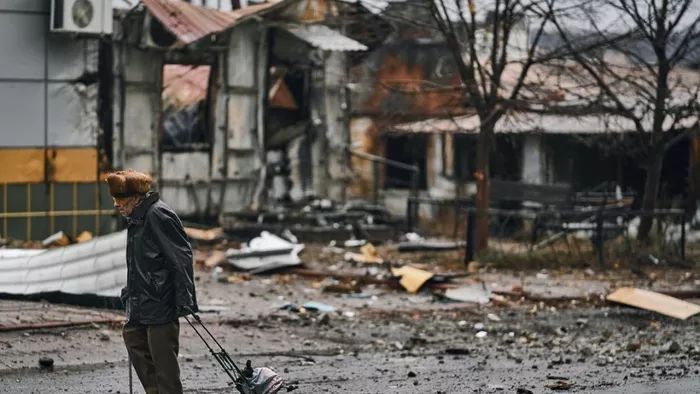 Bakhmut lerombolt épületei