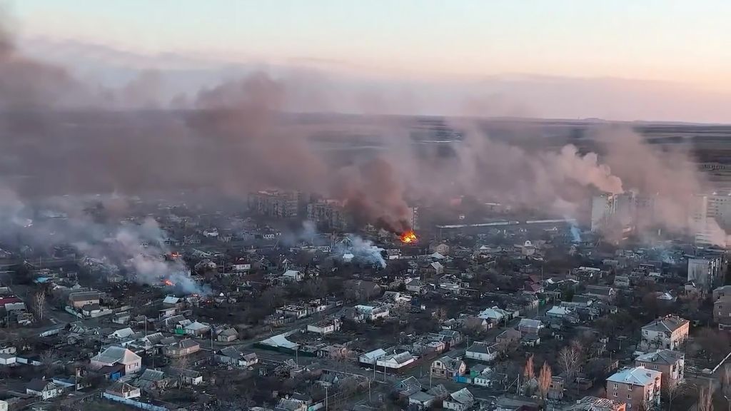 Bakhmut lerombolt épületei