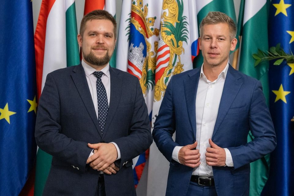 Pintér Bence Győri polgármester és Magyar Péter, a Tisza Párt elnöke (Forrás: Facebook)