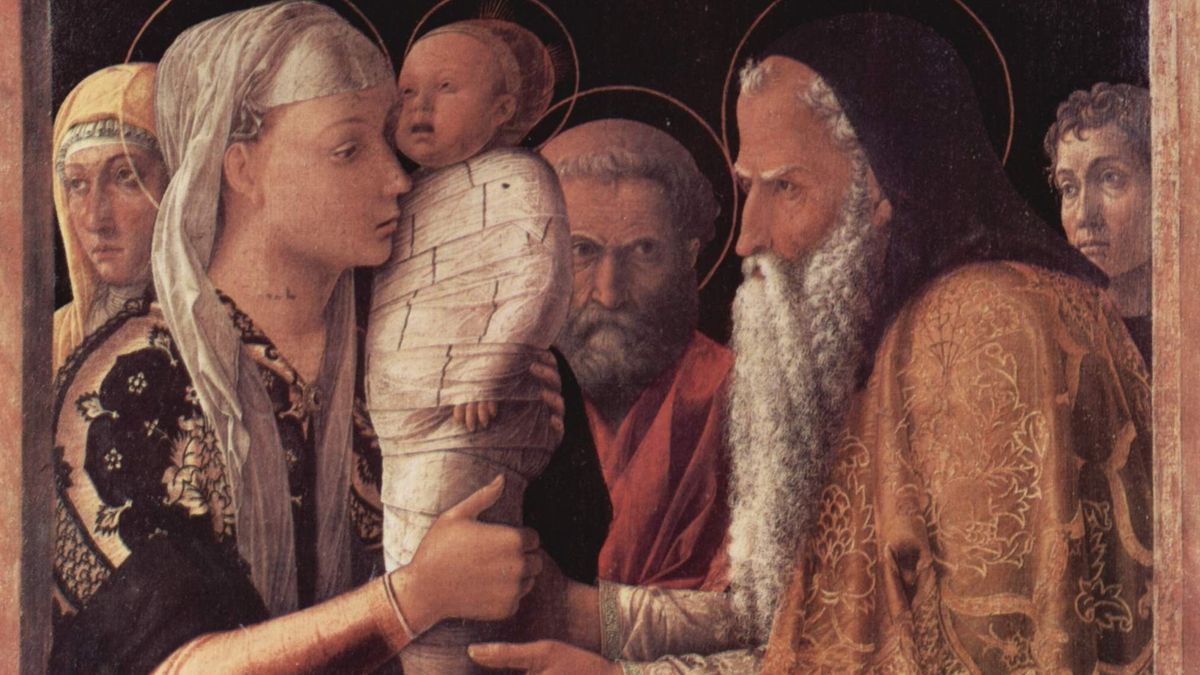 Andrea Mantegna: Jézus bemutatása a templomban. forrás: Wikipedia