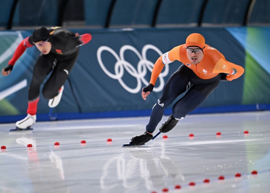 A holland Joep Wennemars pórul járt a téli olimpia 1000 méteres gyorskorcsolyaversenyén