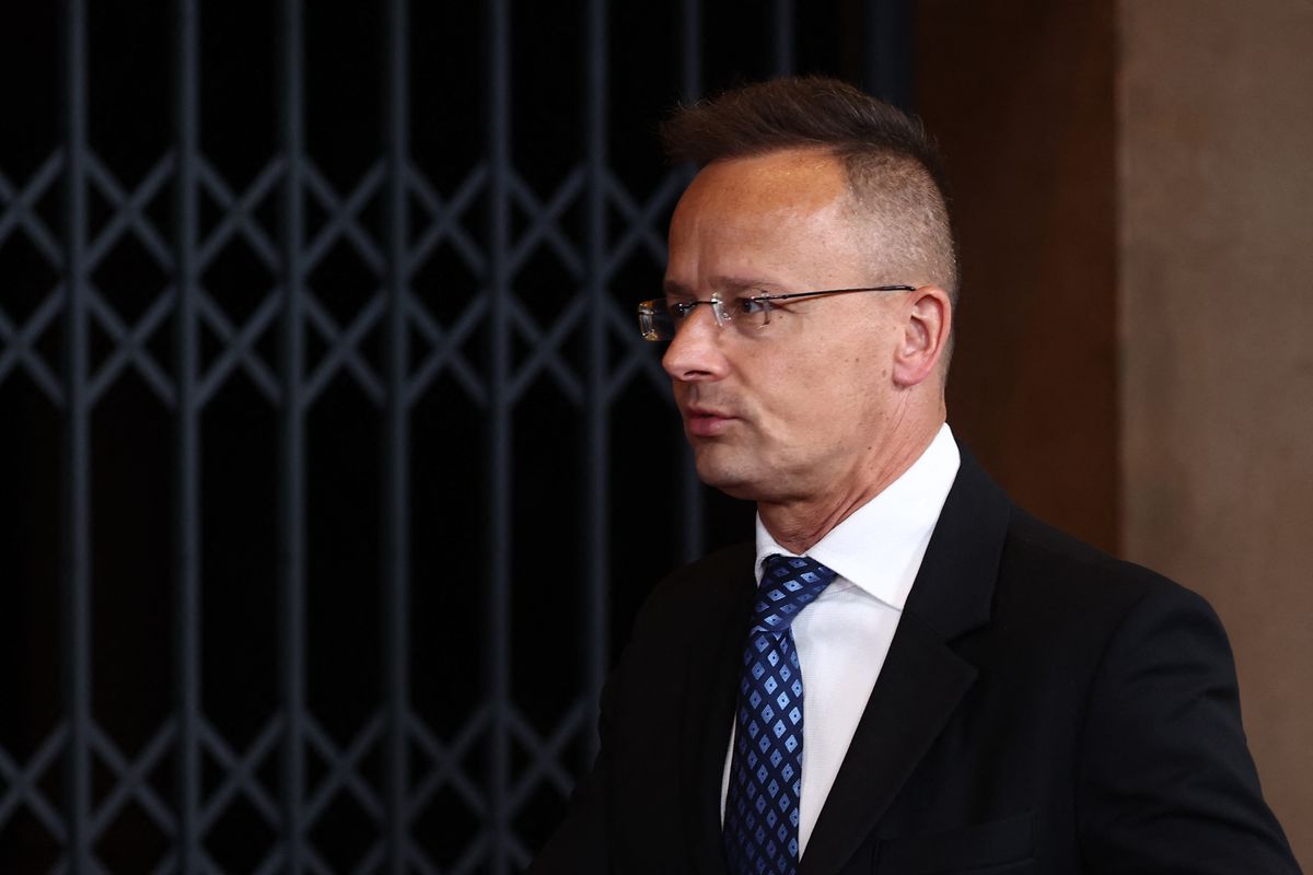 Hungarian Minister of Foreign Affairs Peter Szijjarto during the informal meeting of European Union Ministers of Foreign Affairs - Gymnich in Warsaw, Poland on May 7, 2025. (Photo by Jakub Porzycki/NurPhoto) (Photo by Jakub Porzycki / NurPhoto via AFP)