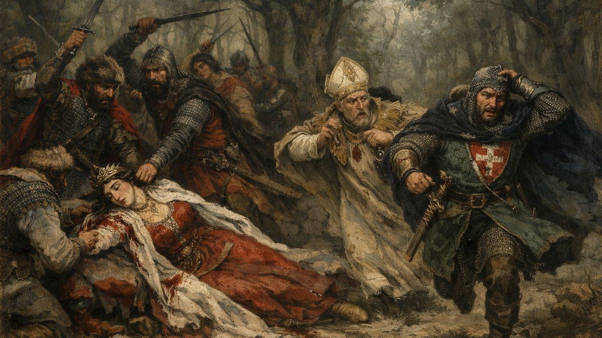 Merániai Gertrúd ellen merényletet követtek el a pilisi erdőben