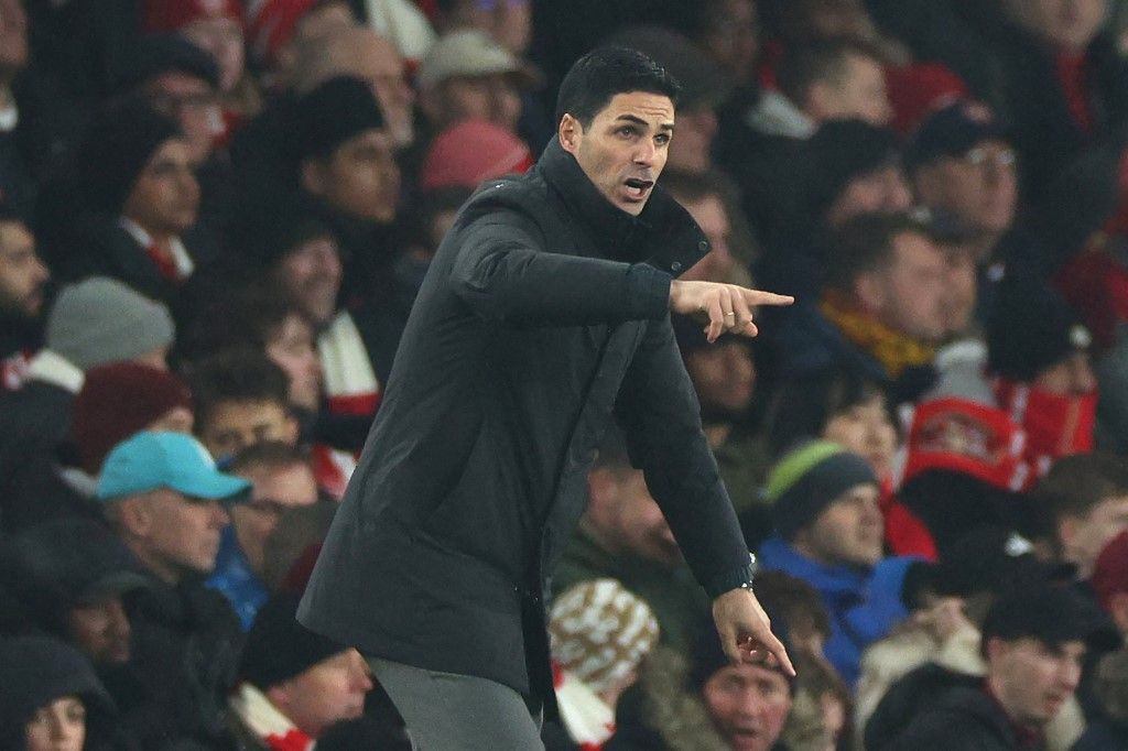 Mikel Arteta hat év után vezette ismét döntőbe az Arsenalt. (Fotó: ADRIAN DENNIS / AFP)