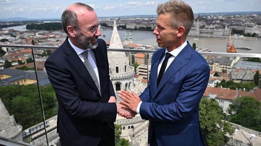 Manfred Weber és Magyar Péter