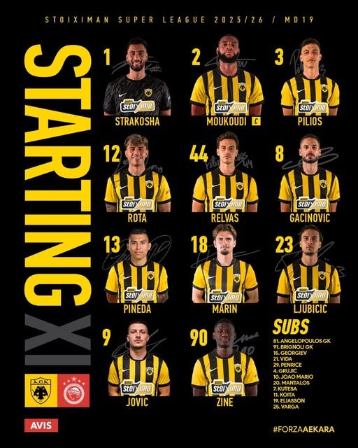 Varga Barnabás a kispadon kezdett az AEK csapatában