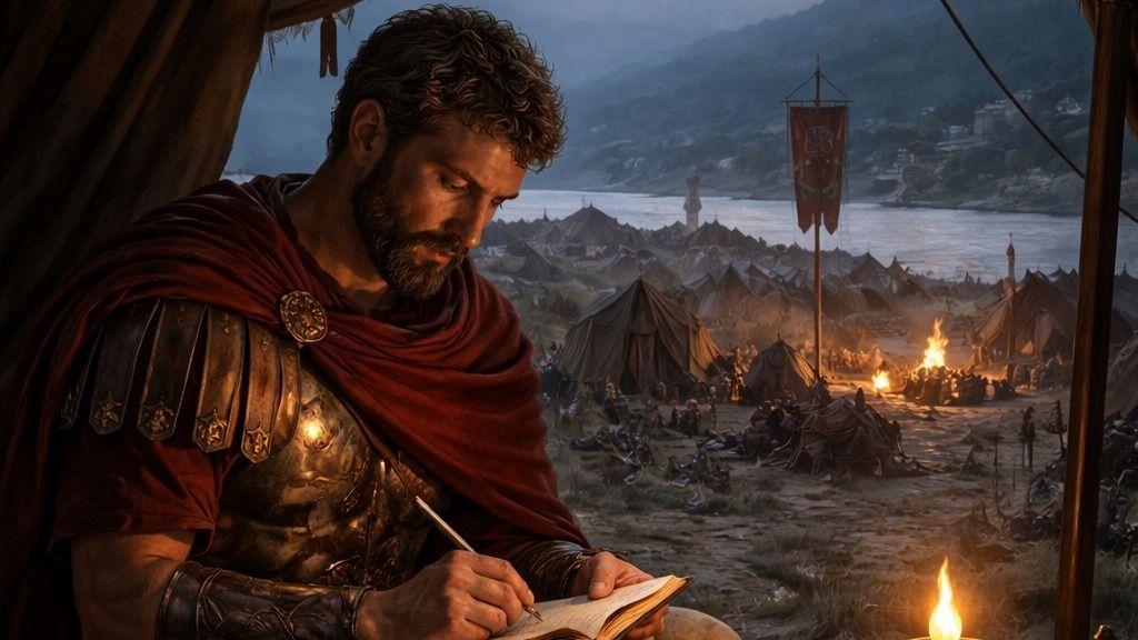 Marcus Aurelius írja az Elmélkedéseket a Duna mentén