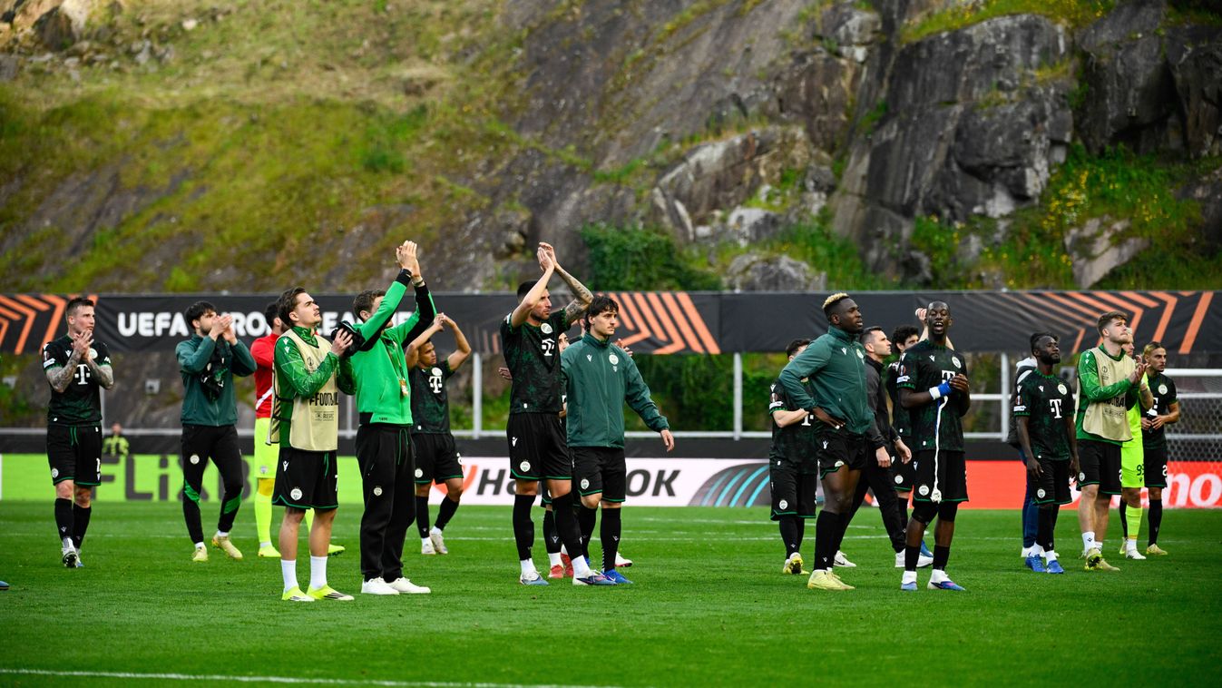 Raemaekers
Braga, 2026. március 18.
A Ferencváros játékosai a labdarúgó Európa-liga nyolcaddöntőjében játszott SC Braga - Ferencvárosi TC visszavágó mérkőzés végén a Braga Városi Stadionban 2026. március 18-án. A Ferencváros 4-0-s vereséget szenvedett, íg