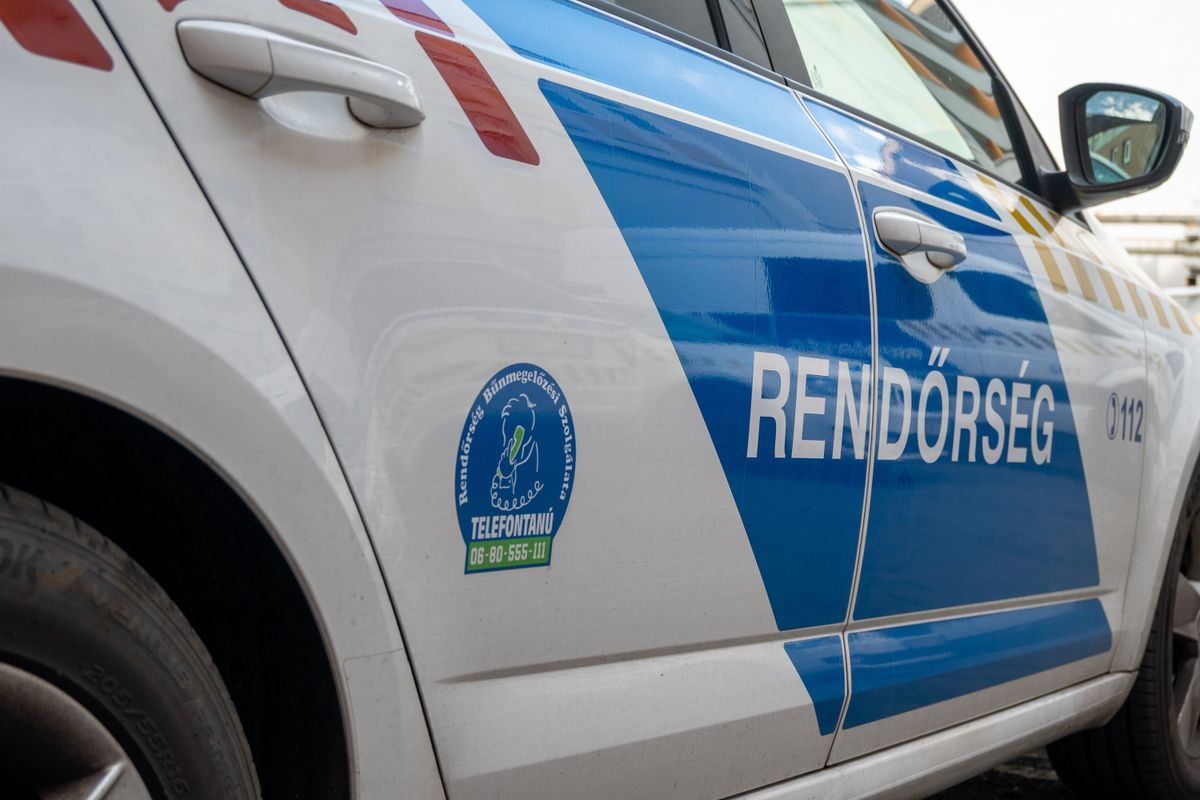 Budapest, Hungary - 09.25.2025 - Hungarian police car side