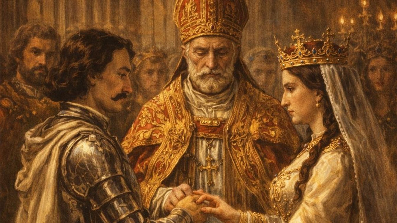 Corvin János és Beatrix házasságkötése