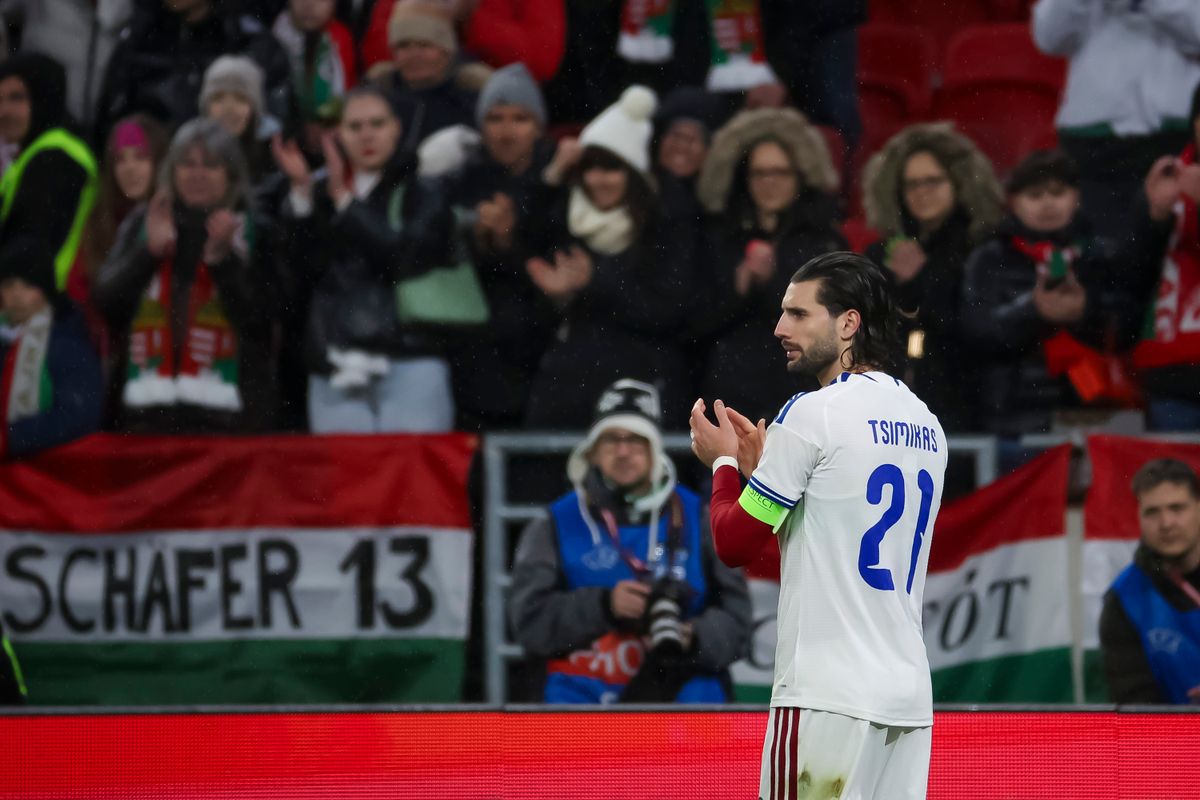 Szoboszlai Dominik liverpooli csapattársa, Kosztasz Cimikasz mezében