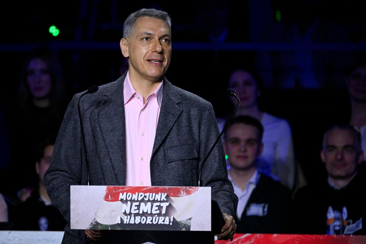 Békéscsaba, 2026. február 21.
Lázár János építési és közlekedési miniszter a Digitális Polgári Körök által szervezett háborúellenes gyűlésen a békéscsabai Városi Sportcsarnokban 2026. február 21-én.
MTI/Hegedüs Róbert