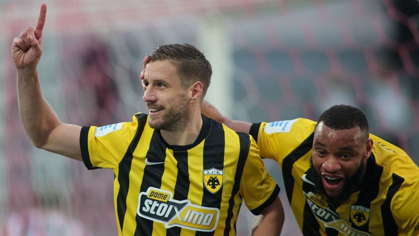 A magyar válogatott támadó, Varga Barnabás a Kifiszia ellen is gólt szerzett az AEK Athén mezében