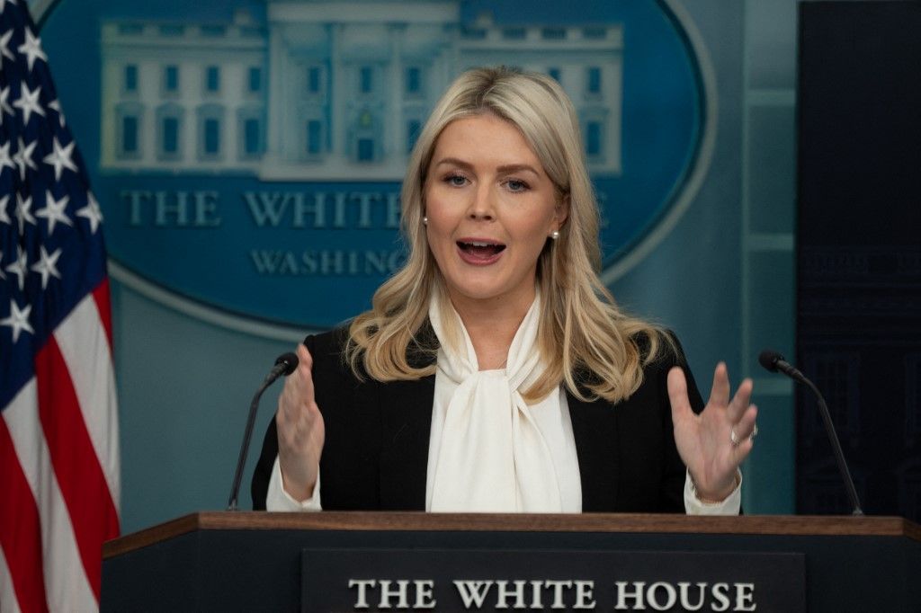 Karoline Leavitt, a Fehér Ház sajtótitkára (Fotó: AFP)