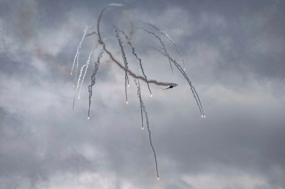 Gripen vadászrepülőgép a 27. Börgöndi Légiparádén (MTI/Bodnár Boglárka)