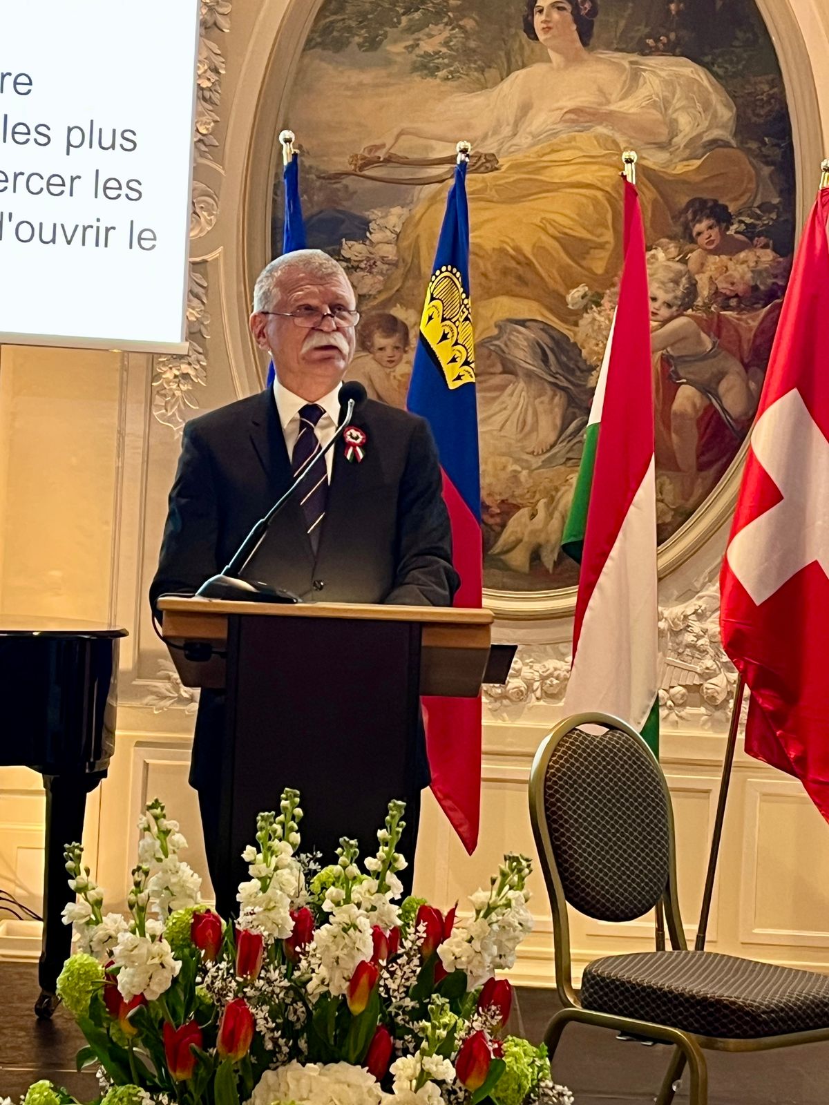 Bern, 2026. március 17.
Az Országgyűlés Hivatala által közreadott képen Kövér László, az Országgyűlés elnöke beszédet mond a március 15-i nemzeti ünnep alkalmából rendezett fogadáson Magyarország berni nagykövetségén 2026. március 17-én.
MTI/Az Országgyűlés Hivatala