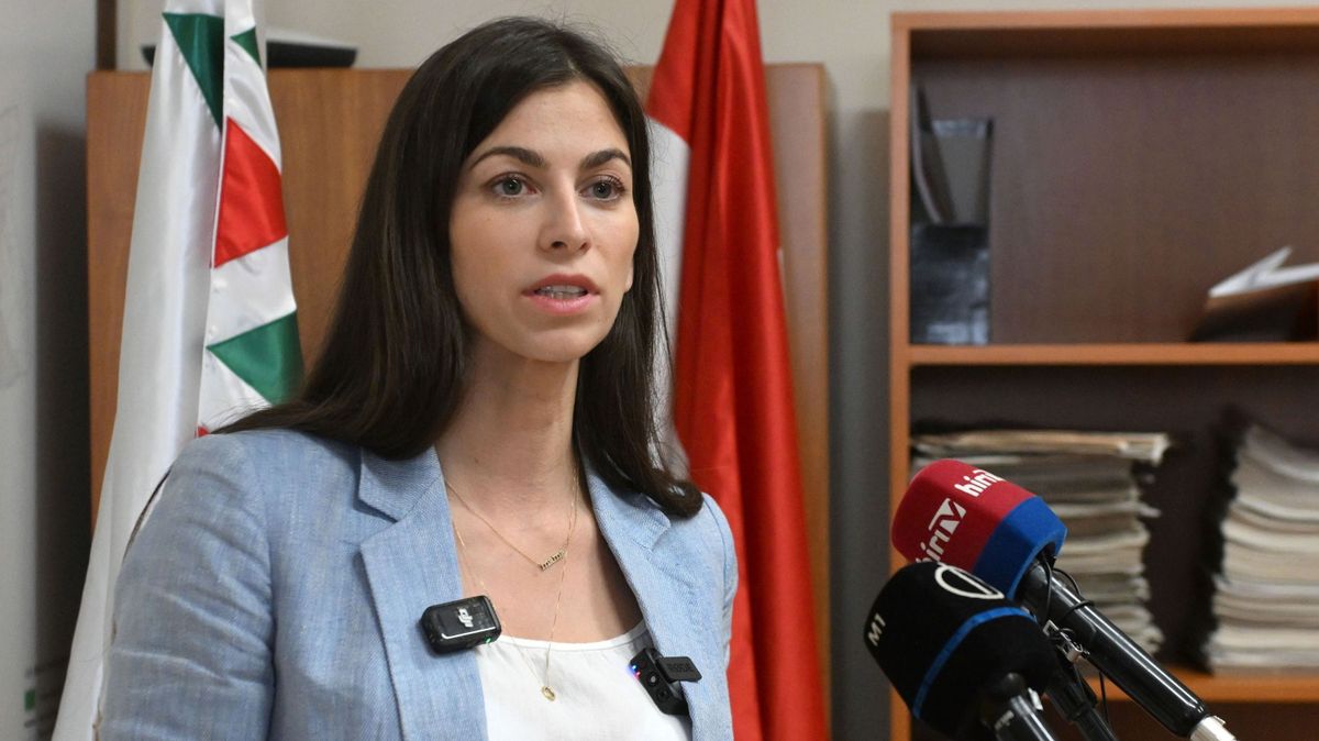 Szentkirályi Alexandra, a Fidesz-KDNP fővárosi képviselőcsoportjának vezetője sajtótájékoztatót tart a Városházán 2025. június 3-án.
MTI/Illyés Tibor