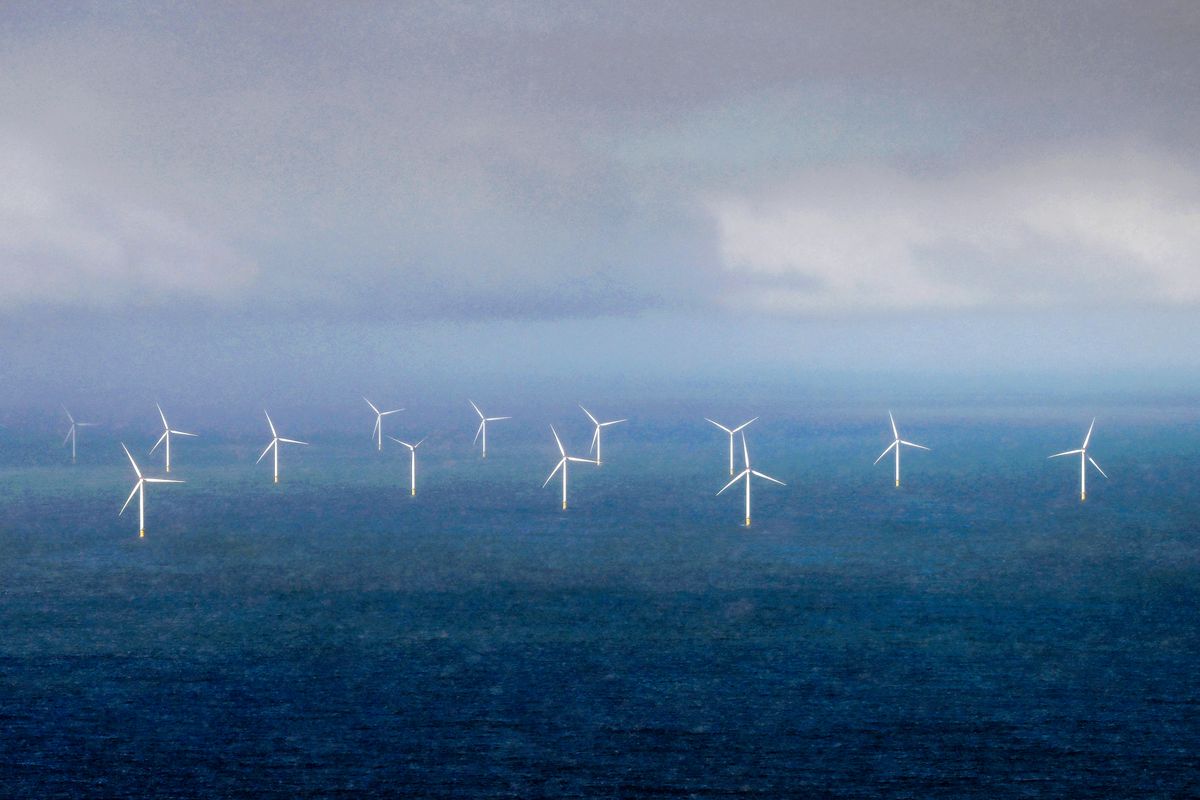 Lugas
An aerial view shows the Humber Gateway offshore windfarm in the North Sea at the mouth of the River Humber in northeast England on March 11, 2025. (Photo by Paul ELLIS / AFP)