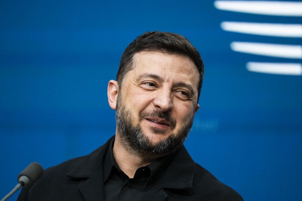 Volodimir Zelenszkij ukrán elnök ismertette álláspontját a béketárgyalások kapcsán (Fotó: AFP)