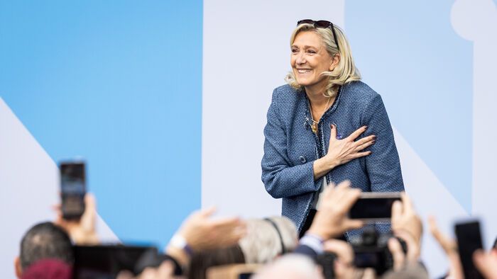 Patrióta nagygyűlés Marine Le Pen