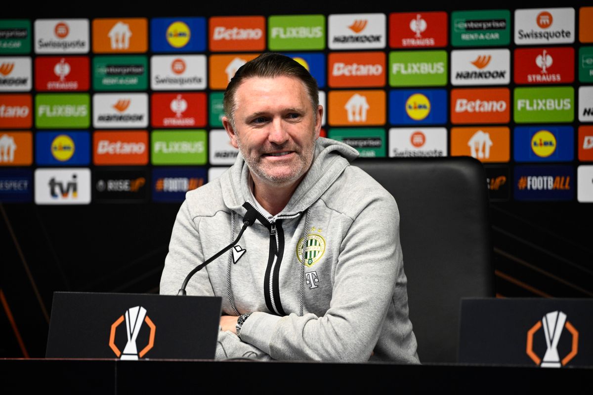 Robbie Keane itt még a Braga–Ferencváros mérkőzést megelőző sajtótájékoztatón