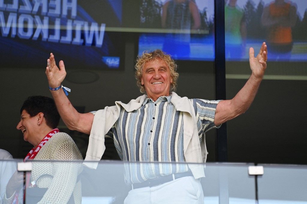 Jean Marie PFAFF in the stands. Bundesliga football season 2024/2025, matchday 34, TSG 1899 Hoffenheim - FC Bayern Munich 0-4 on May 17, 2025, PreZero ARENA. (Photo by Frank Hoermann/SVEN SIMON / SVEN SIMON / dpa Picture-Alliance via AFP)
