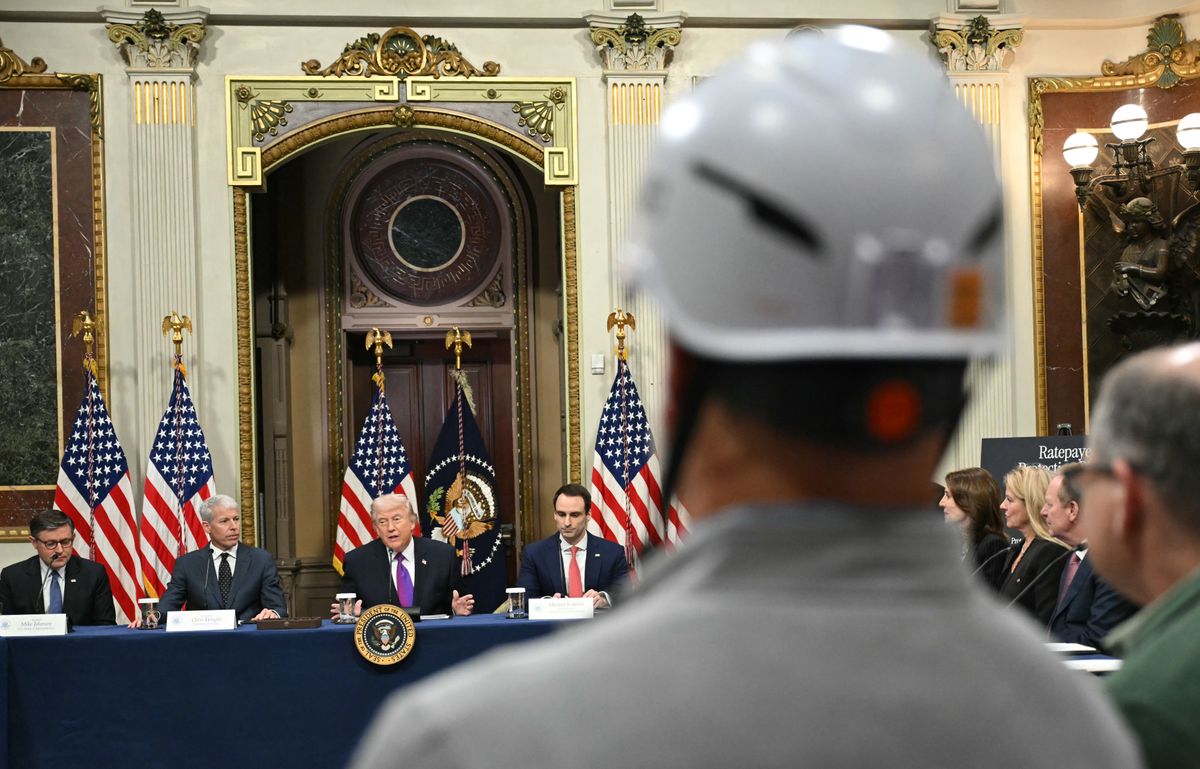 US President Donald Trump speaks during a roundtable on Ratepayer Protection Pledge in the Indian Treaty Room at the Eisenhower Executive Office Building on the White House campus in Washington, DC on March 4, 2026. (Photo by ANDREW CABALLERO-REYNOLDS / AFP)