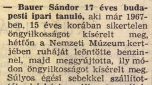 Bauer Sándor önégetése a Népszabadságban. forrás: Arcanum