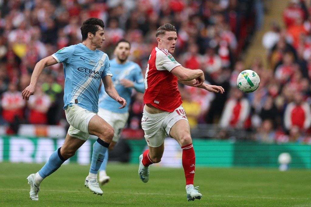 Sok helyzetet nem láthattunk az első félidőben. Fotó: ADRIAN DENNIS / AFP