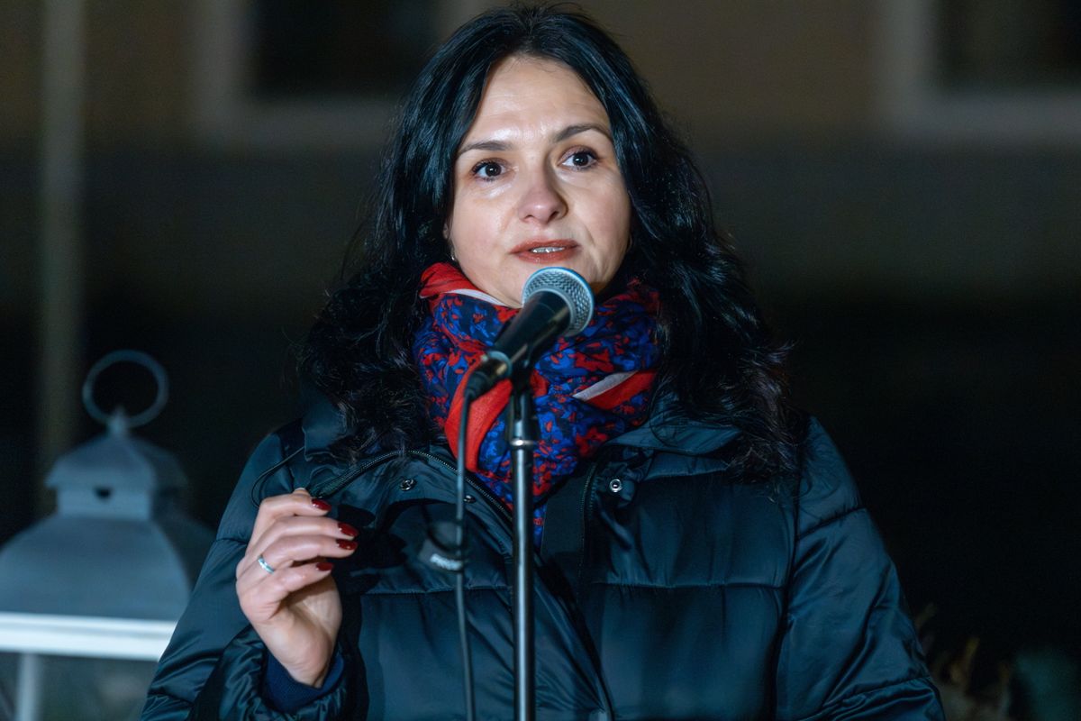 Petrovszka Viktória nyíltan hitet tett a Tisza Párt mellett (Fotó: Hatházi Tamás / MTI )