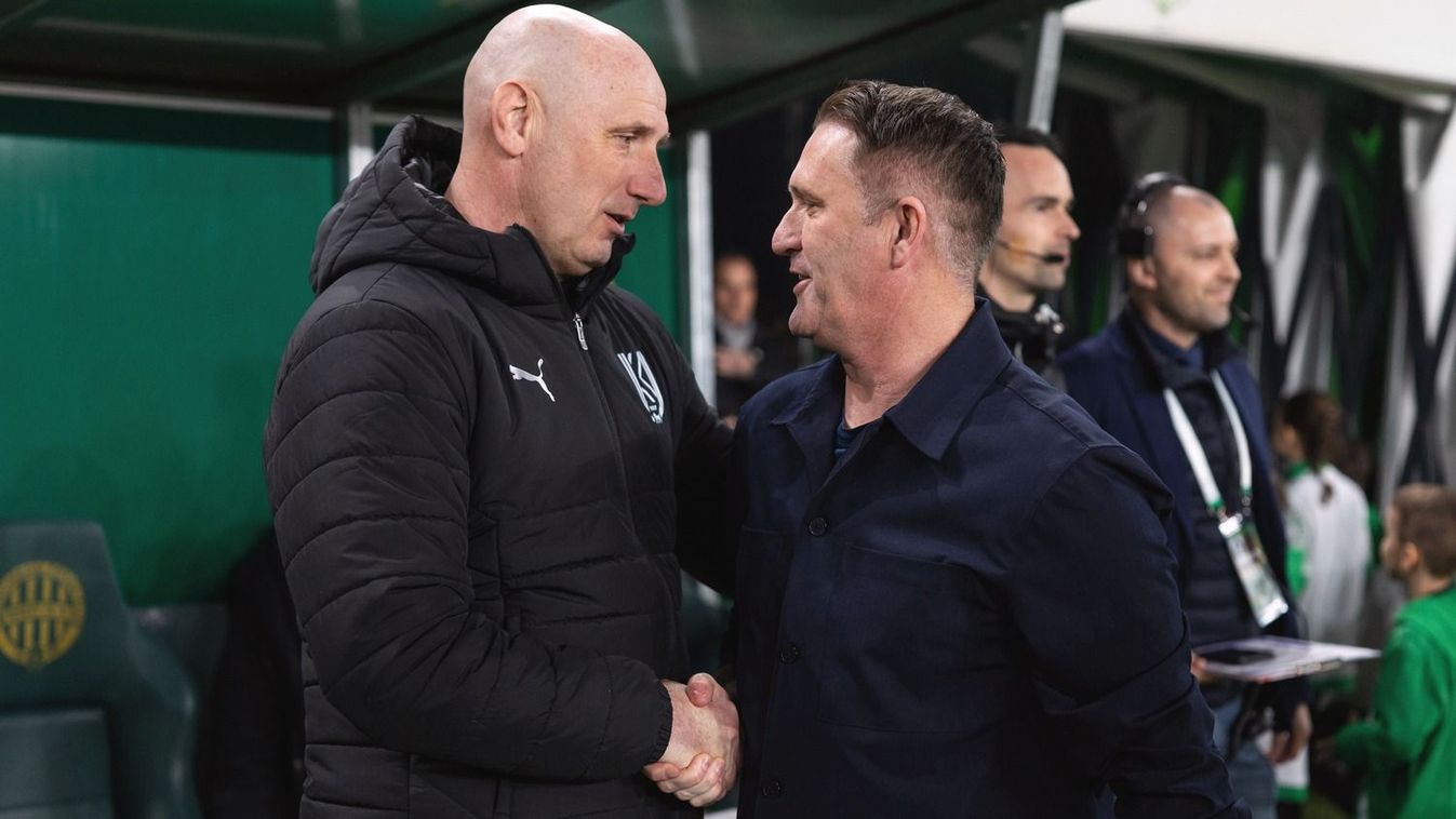 Kuttor Attila és Robbie Keane az FTC–Kazincbarcika NB I-es mérkőzés után