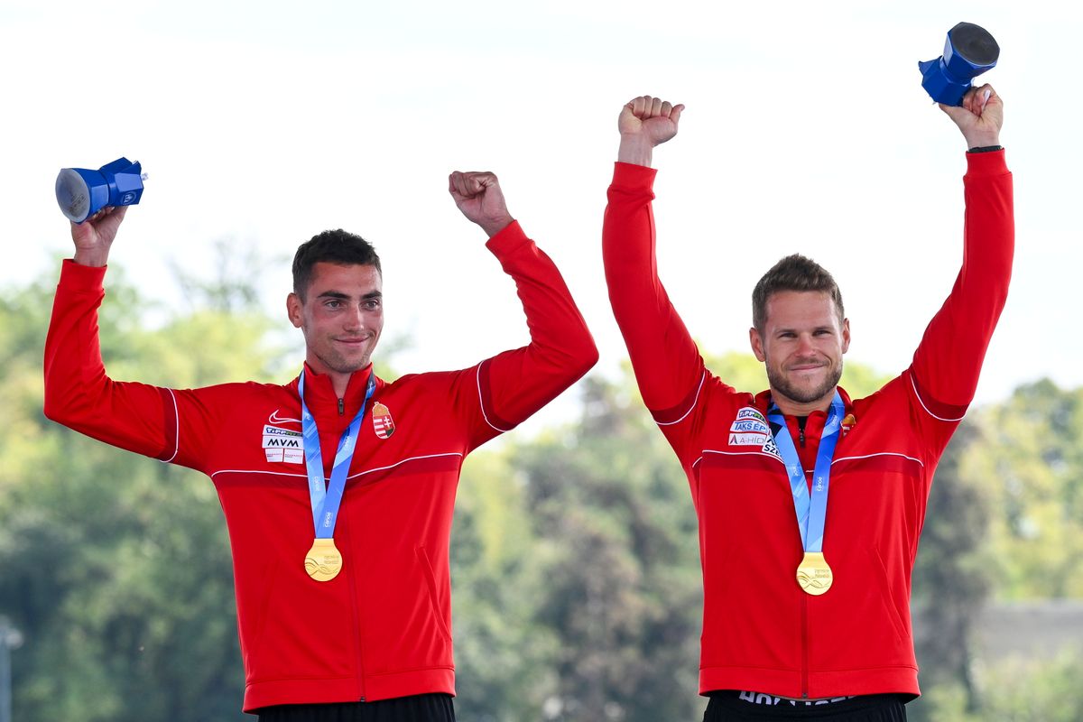 Nem várt, szenzációs sikert aratott a milánói világbajnokságon Kurucz Levente és Nádas Bence párosa. Fotó: Czeglédi Zsolt / MTI Fotószerkesztõség